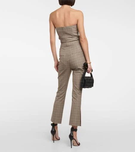 VERONICA BEARD Checked high-rise slim pants 3