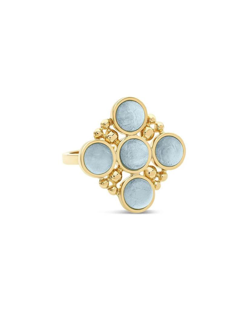 L. Klein 18K Yellow Gold Bubbles Aquamarine Ring 1