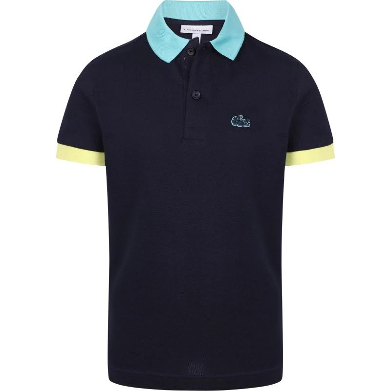 Lacoste Crocodile logo on the chest navy polo shirt 1