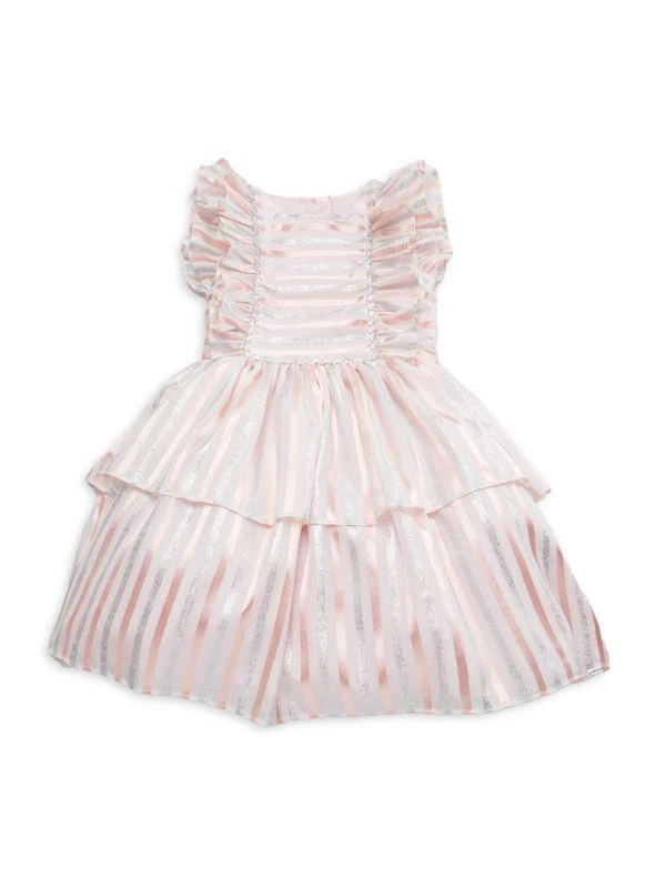 Pippa & Julie Little Girl's Joy Ruffle Sleeve Tiered Shimmery Dress 1