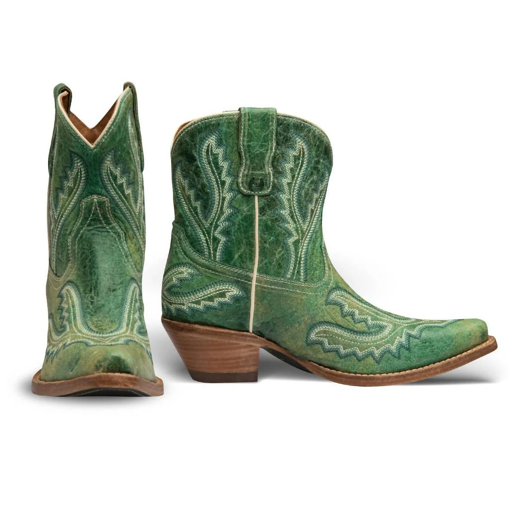 Buck & Brana Women's Eleanor Leather Cowgirl Boots In Turquoise 2