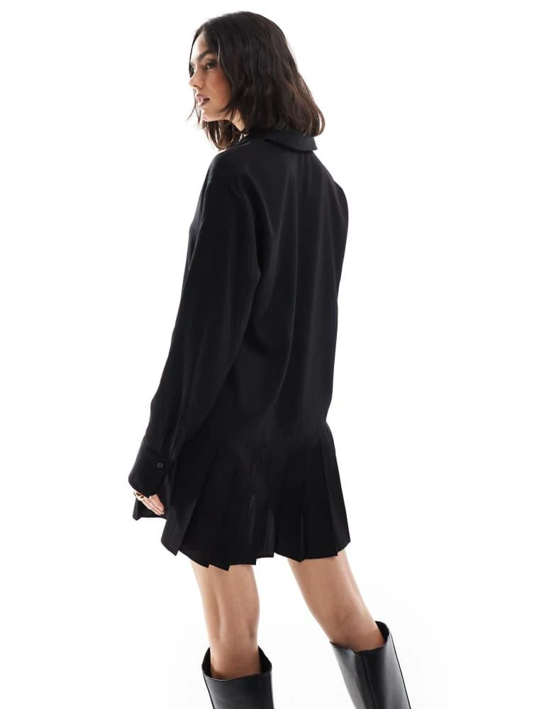 Miss Selfridge Miss Selfridge long sleeve drop waist pleated shirt dress 2