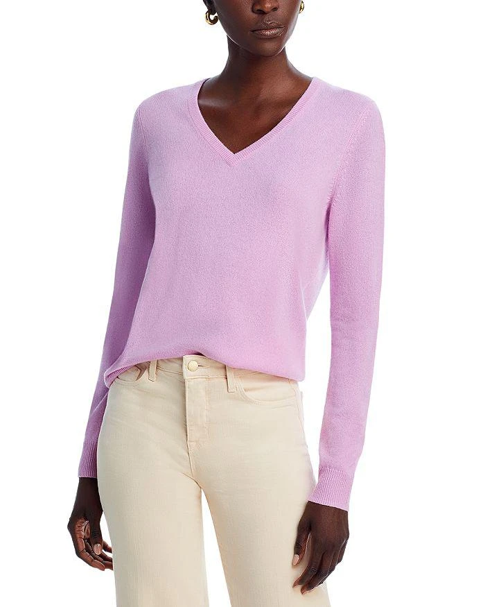 Bloomingdale's C by Bloomingdale's V-Neck Cashmere Sweater - Exclusive 1