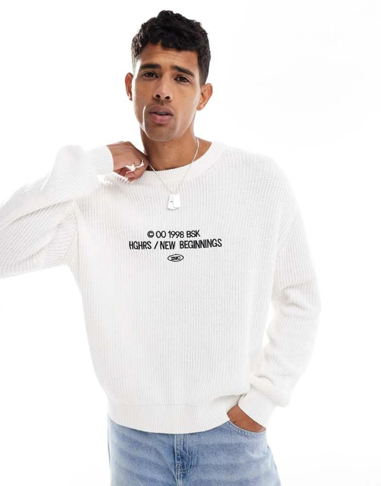 Bershka Bershka HGHRS sweatshirt in white 1