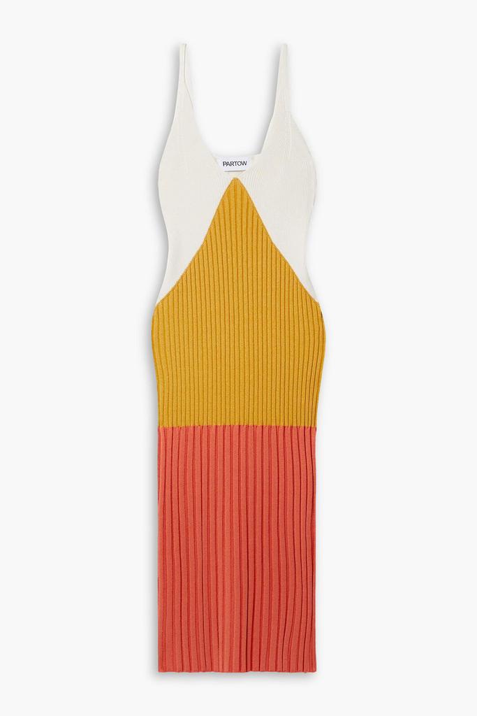 Partow Marilyn color-block ribbed-knit midi dress