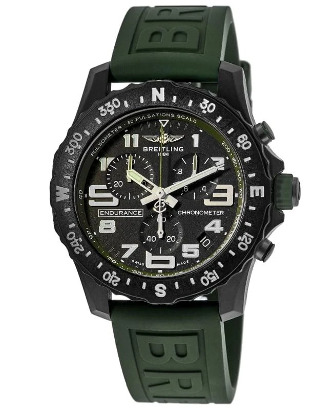 BREITLING Breitling Endurance Pro 44 Quartz Chronograph Black Dial Green Rubber Strap Men's Watch X82310D31B1S1 1