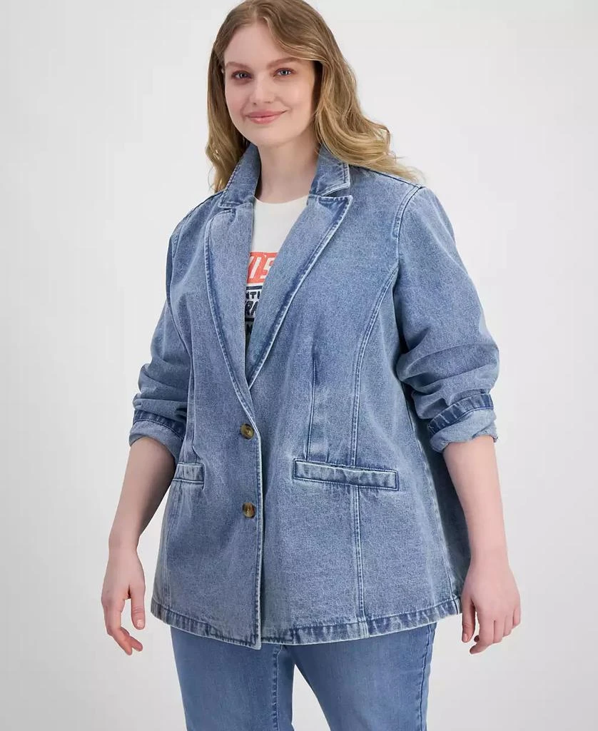 Levi's Plus Size Denim Long-Sleeve Blazer Jacket 4