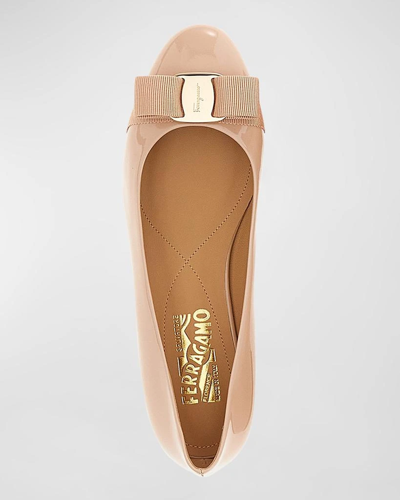 Salvatore Ferragamo Varina Patent Leather Bow Ballerina Flats 5
