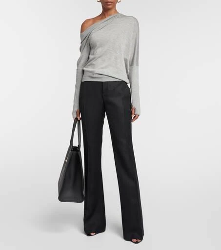 Tom Ford One-shoulder cashmere and silk sweater 2