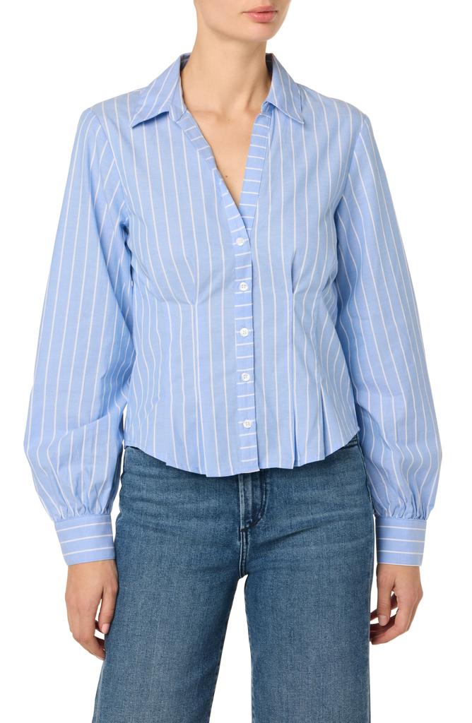 Joe's Stripe Pleated Cotton Button-Up Shirt