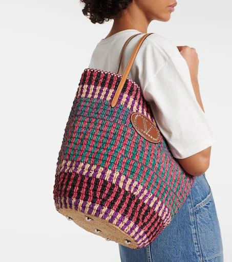 Valentino VLogo Signature Large straw tote bag 2