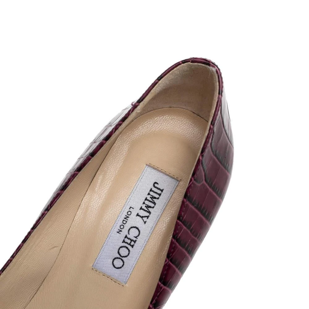Jimmy Choo Jimmy Choo Purple Croc Embossed Leather Cosmic Pumps Size 37.5 7