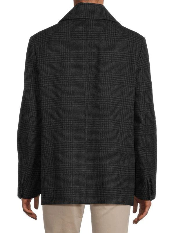 Karl Lagerfeld Paris Plaid Wool Blend Coat 2