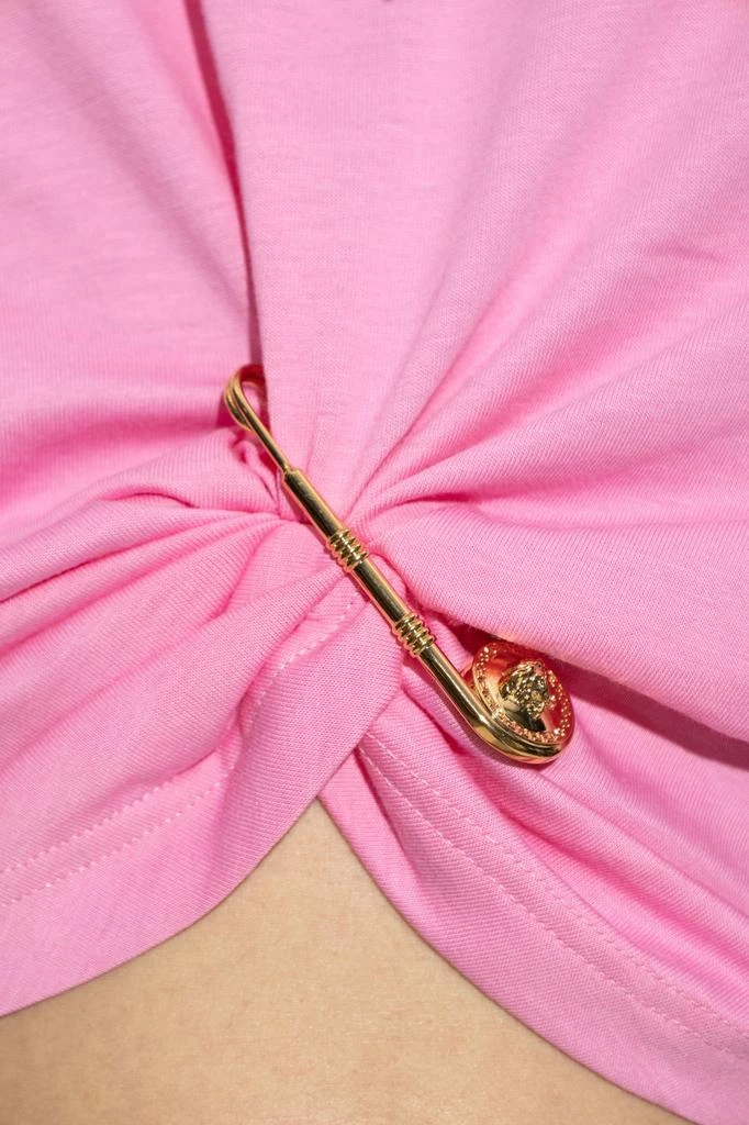 Versace Versace Safety Pin Detailed Crewneck T-Shirt 5