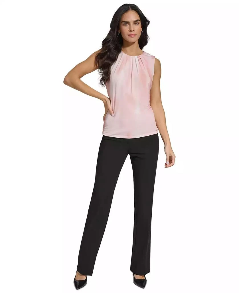 Calvin Klein Women's Printed Pleat-Neck Sleeveless Top 4