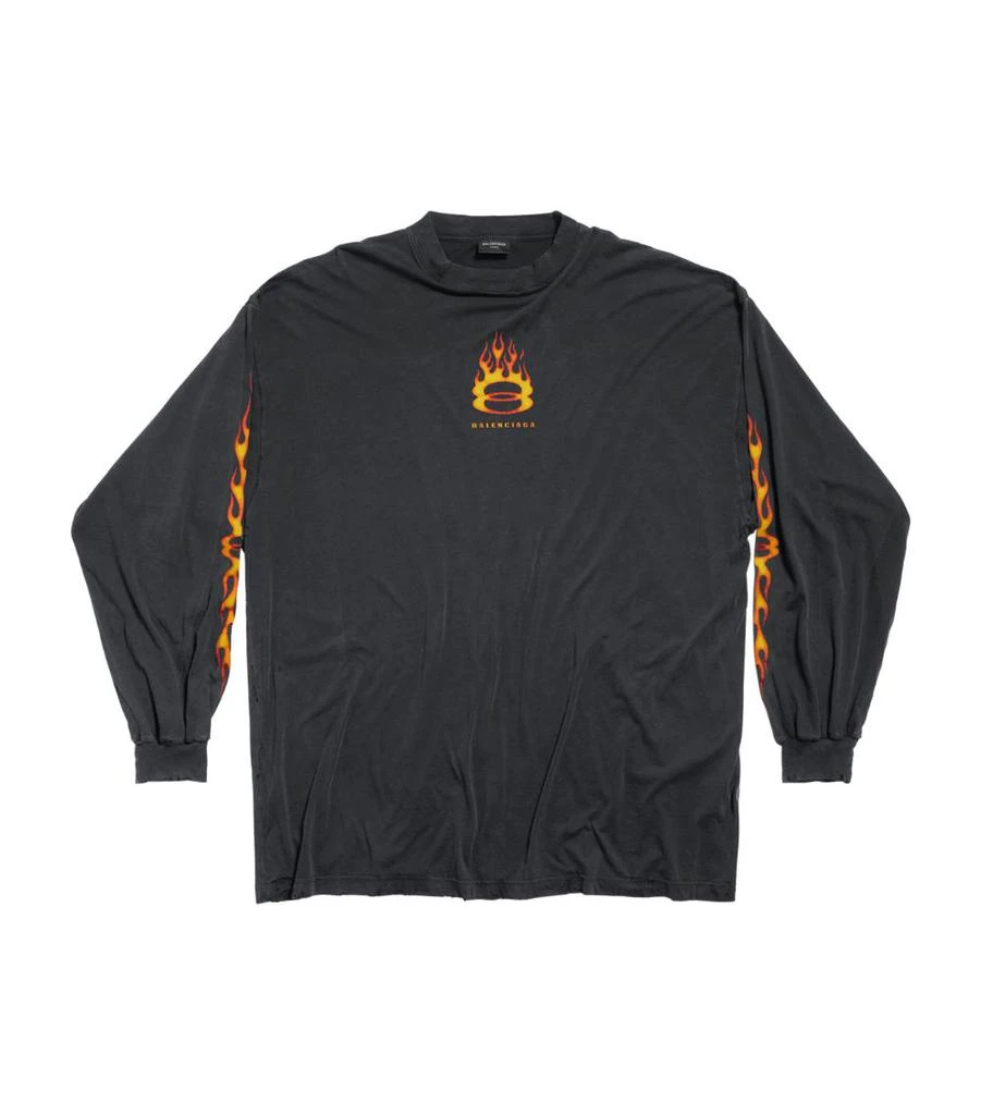 Balenciaga Flame Logo Oversized Long-Sleeve T-Shirt 1
