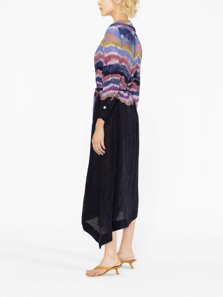 CHUFY Women's Ella Silk Shirt Dress In Kaia Navy 4