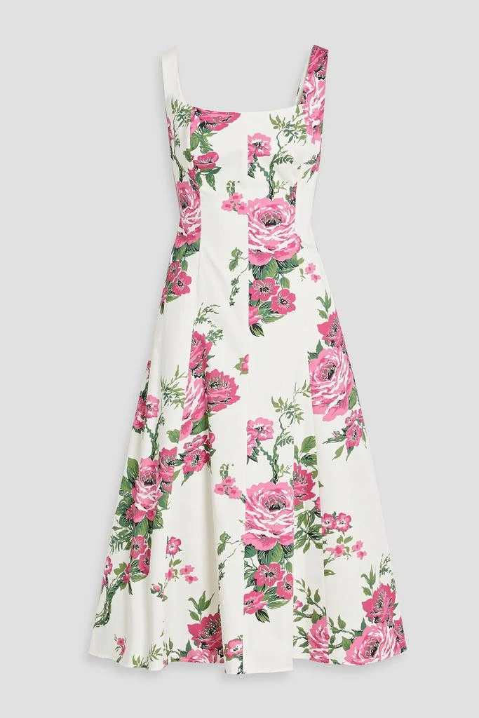 Carolina Herrera Floral-print cotton-blend poplin midi dress 1