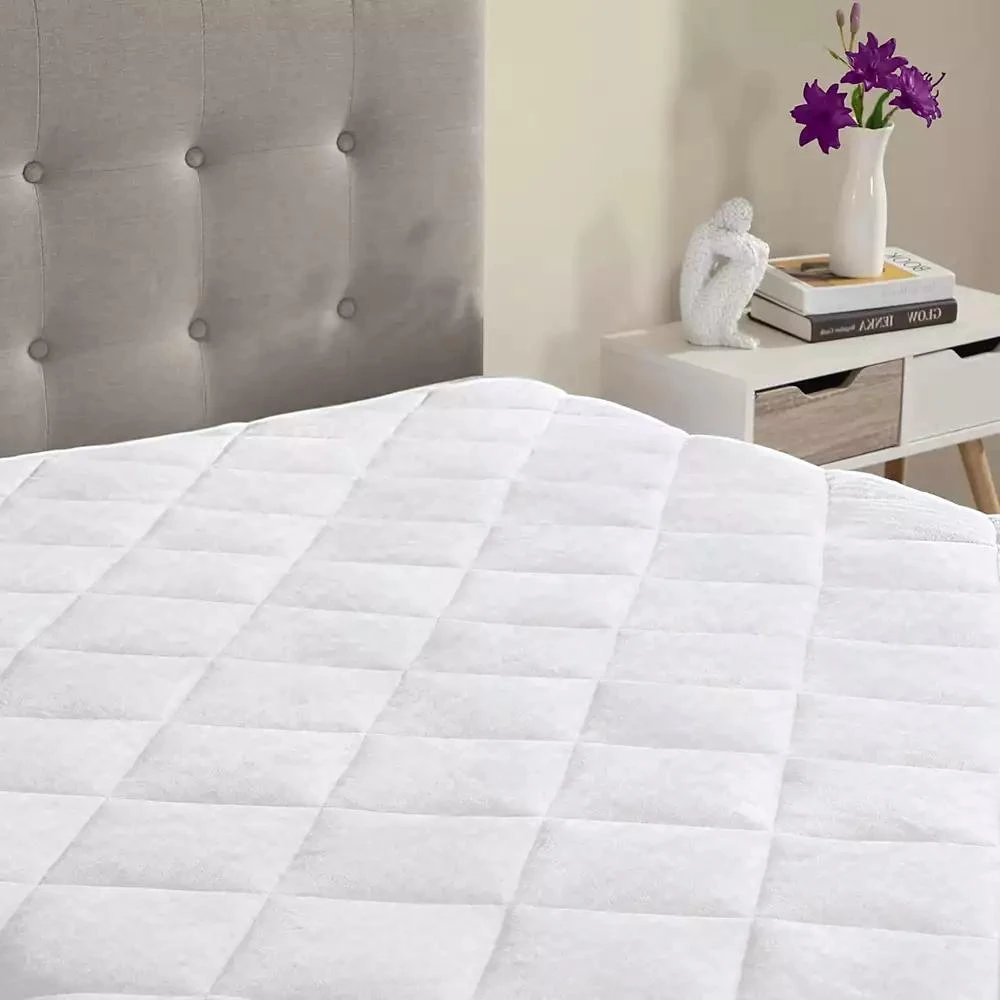 Circles Home CIRCLESHOME Double Puff Microfiber Fleece Mattress Pad White 7