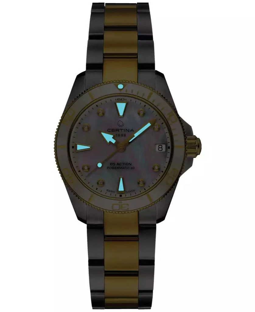 Certina Women's Swiss Automatic DS Action Lady Diamond Accent Two-Tone Stainless Steel Bracelet Watch 35mm 5
