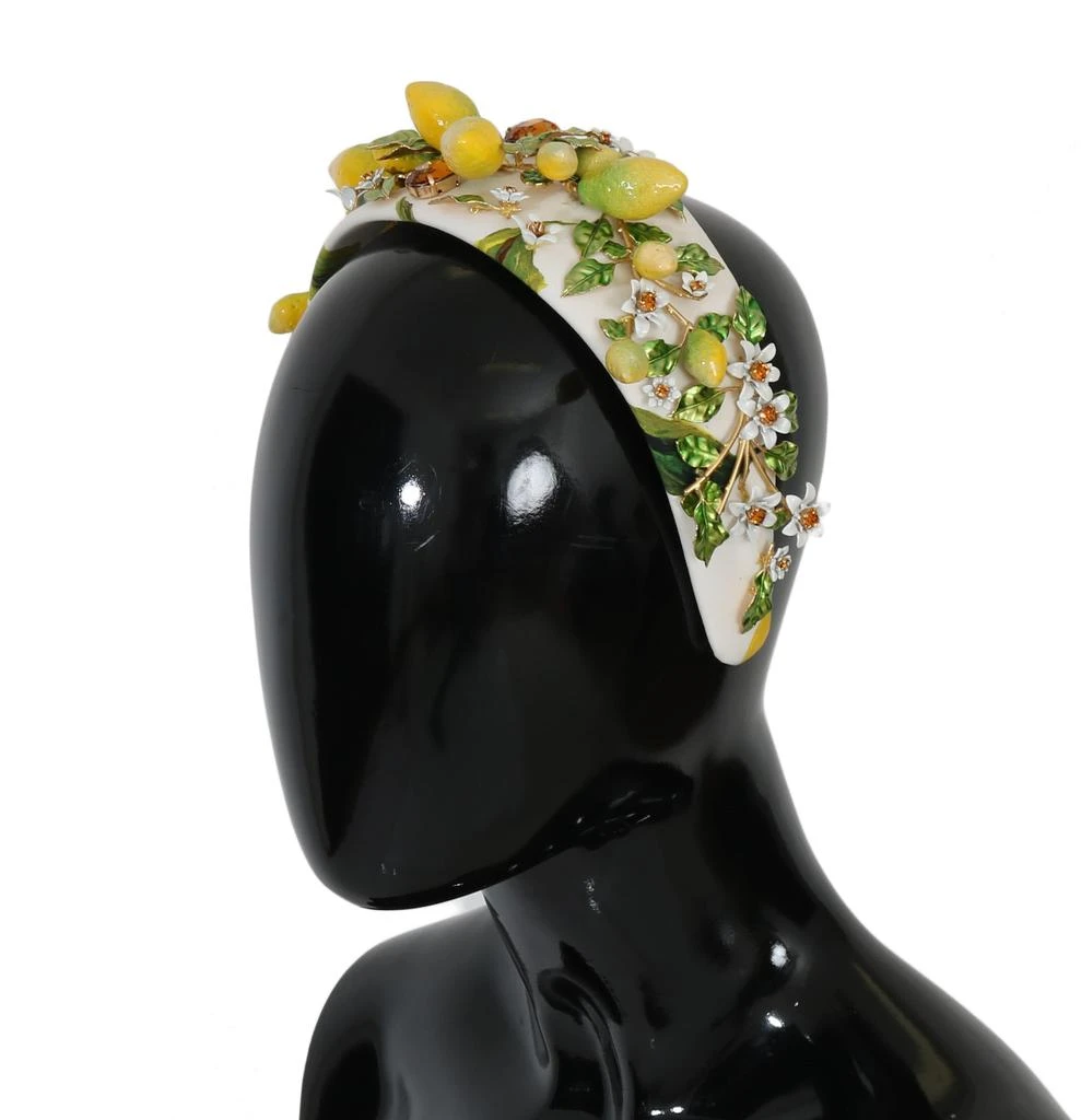 Dolce & Gabbana Dolce & Gabbana Yellow Lemons Sicily Crystal Diadem Tiara Headband 5