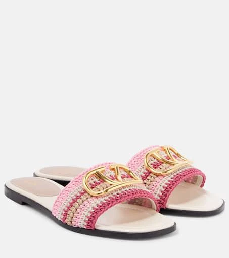 Valentino VLogo Signature crochet slides 1