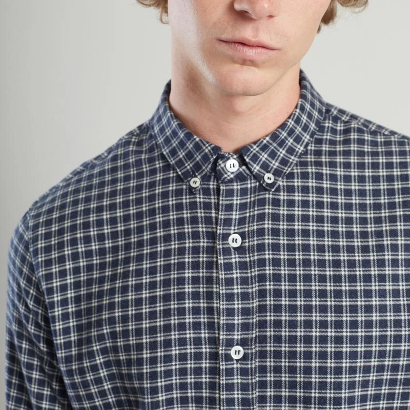 L'Exception Paris Chequered Flannel Shirt Navy Blue L'EXCEPTION PARIS 4