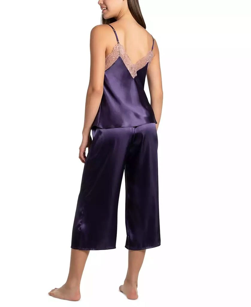 Linea Donatella Women's Brennan 2-Pc. Cropped Satin Pajamas Set 2