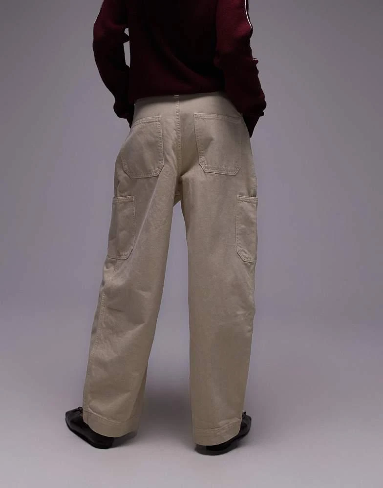 Topshop Topshop smart cargo trouser in beige 3