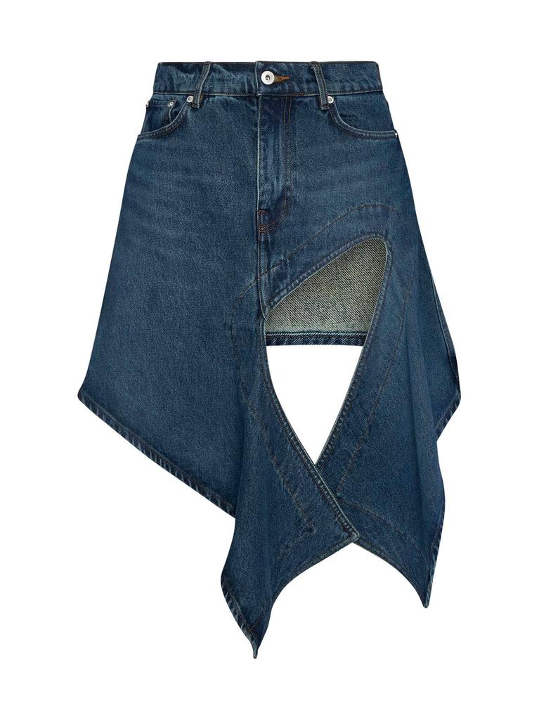 ☆関税込み☆【Y/PROJECT】Cutout denim miniskirt Y/Project cut-out Denim Miniskirt | Blue | FARFETCH