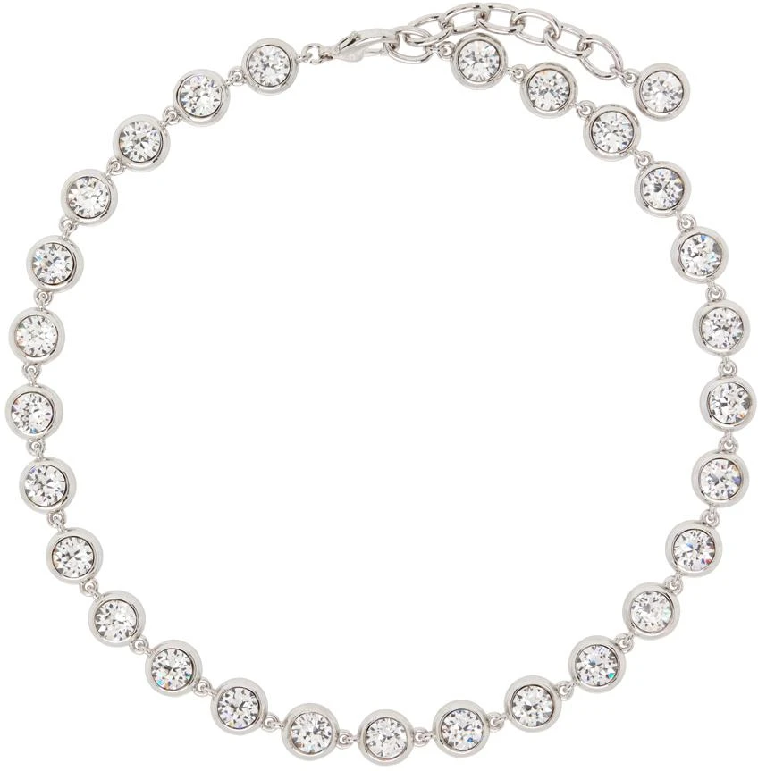 Amina Muaddi Silver Iris Necklace