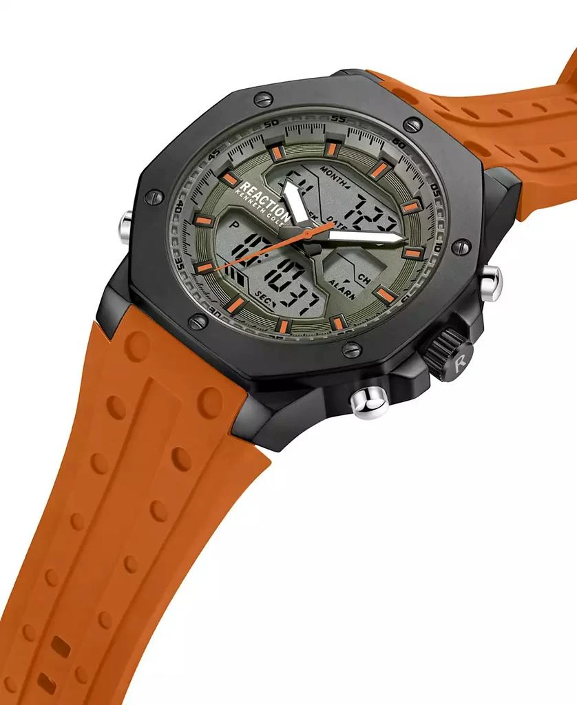 Kenneth Cole Men's Ana-digi Orange Silicon Strap Watch, 48mm 2