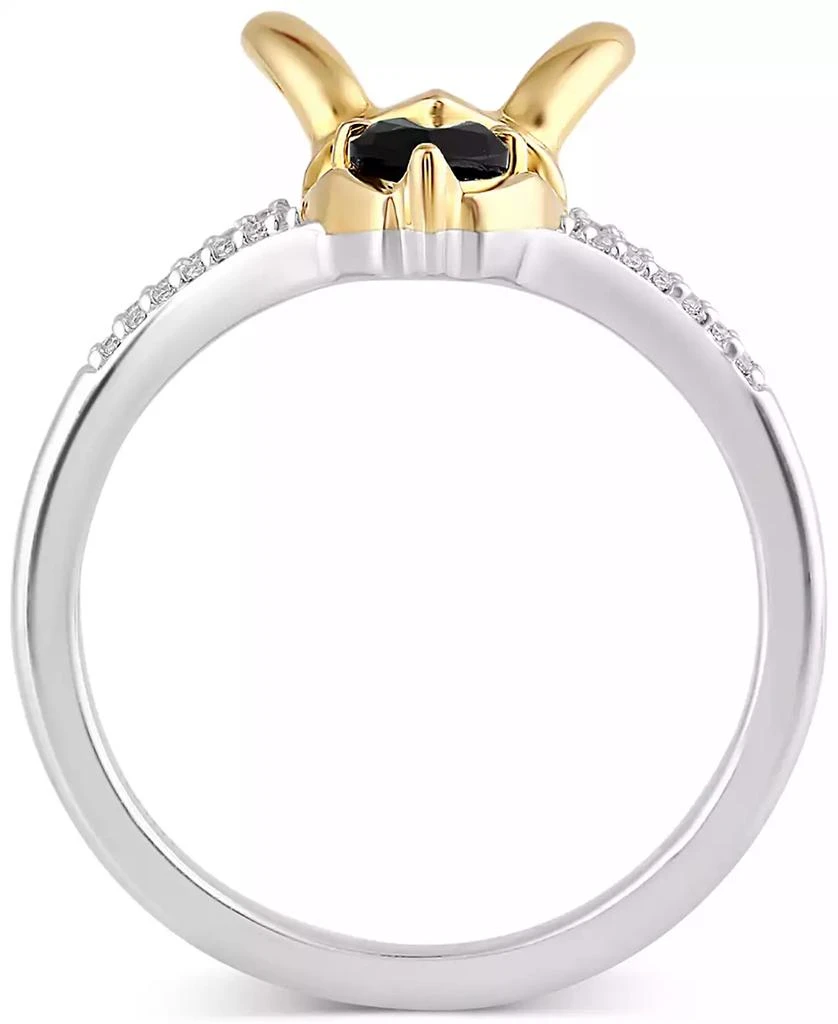 Macy's Marvel Onyx & Diamond (1/20 ct. t.w.) Loki Ring in Sterling Silver & Gold-Plate 6