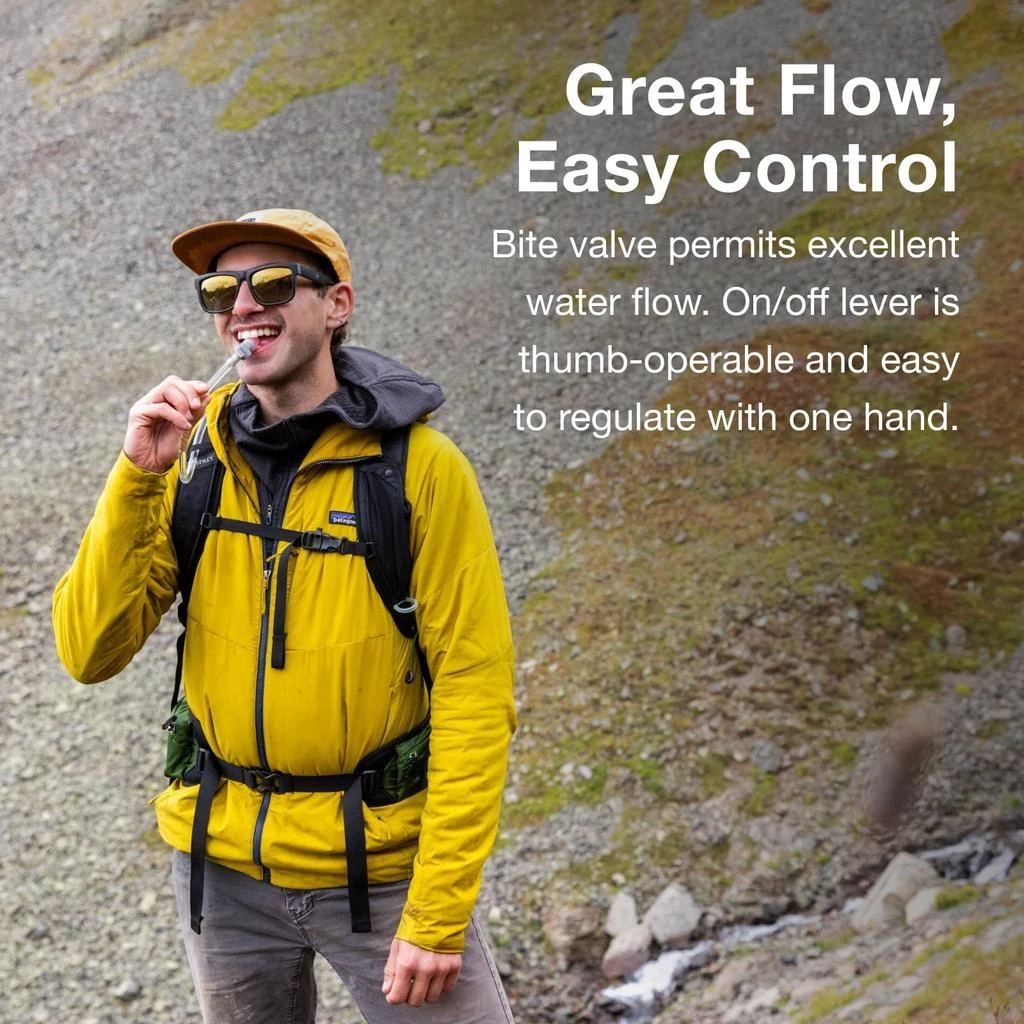 Osprey Osprey Hydraulics Backpack Water Reservoir with Bite Valve - BPA-Free, Leakproof Hydration Bladder with QuickConnect and Slide-Seal - Compatible with Most Hiking and Biking Packs, Clear 4