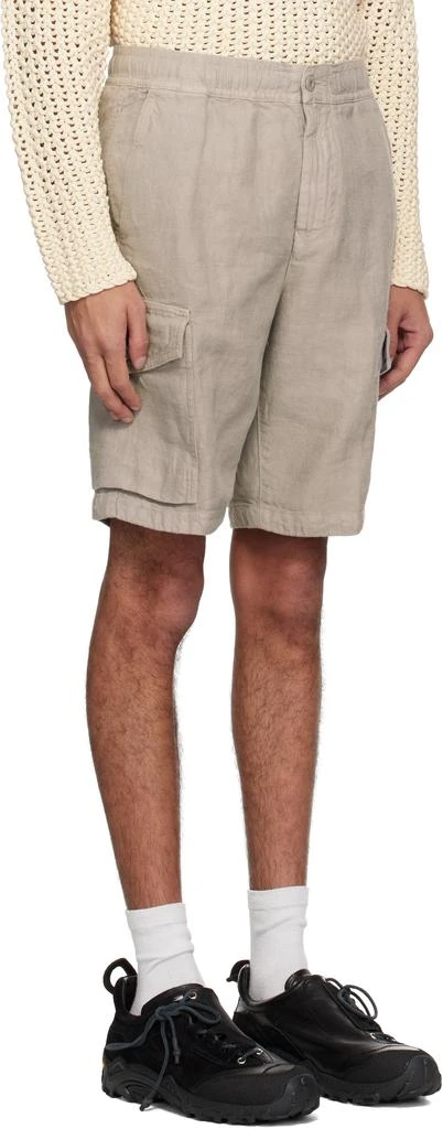 Stone Island Gray Diagonal Linen Cargo Shorts 2
