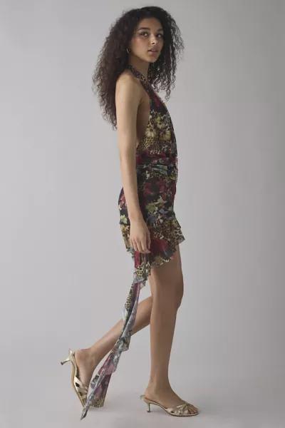 Jaded London Jaded London Cindy Plunge Halter Open-Back Mini Dress