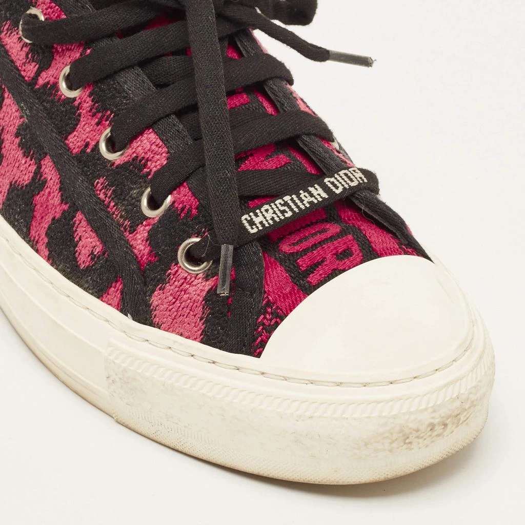 Dior Dior Pink/Black Leopard Print Canvas Walk'n'Dior Sneakers Size 38 7
