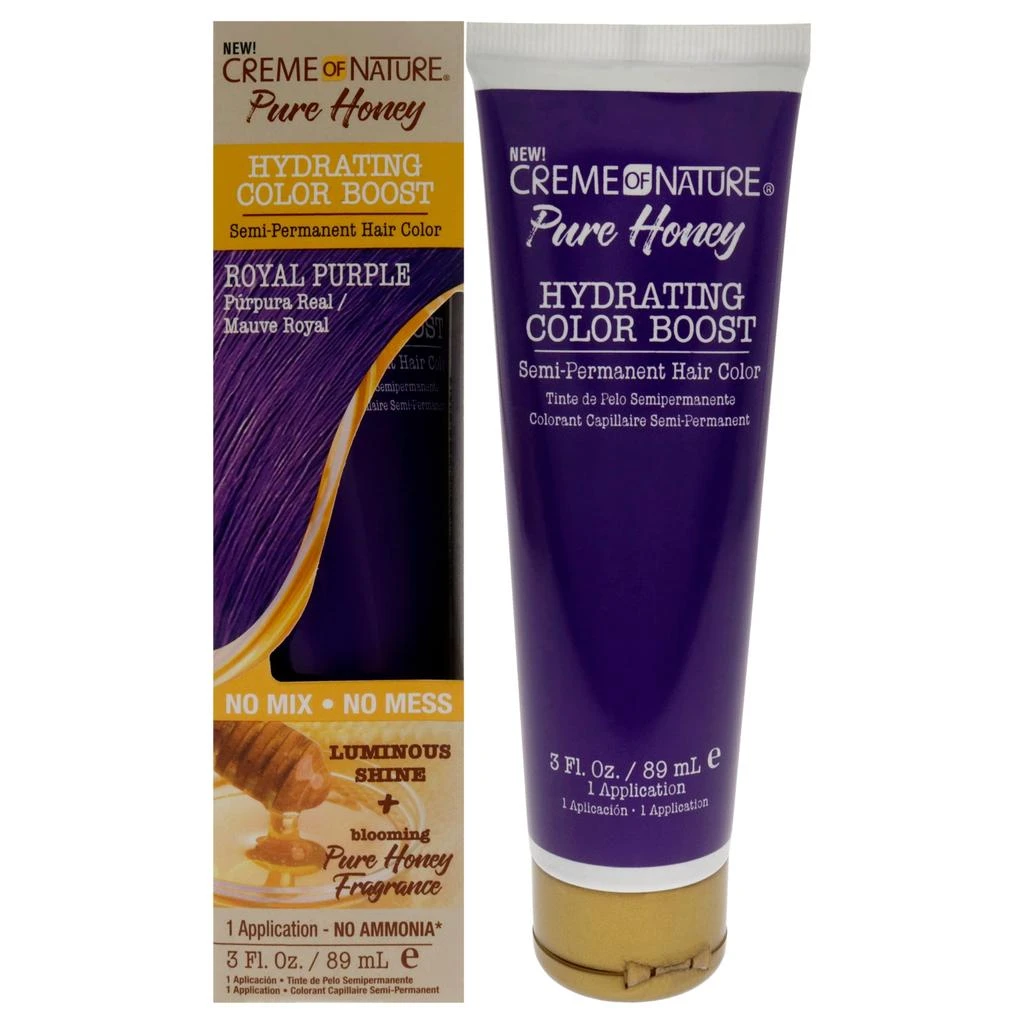Creme Of Nature Pure Honey Hydrating Color Boost Semi-Permanent Hair Color - Royal Purple by  for Unisex - 3 oz Hair Color
