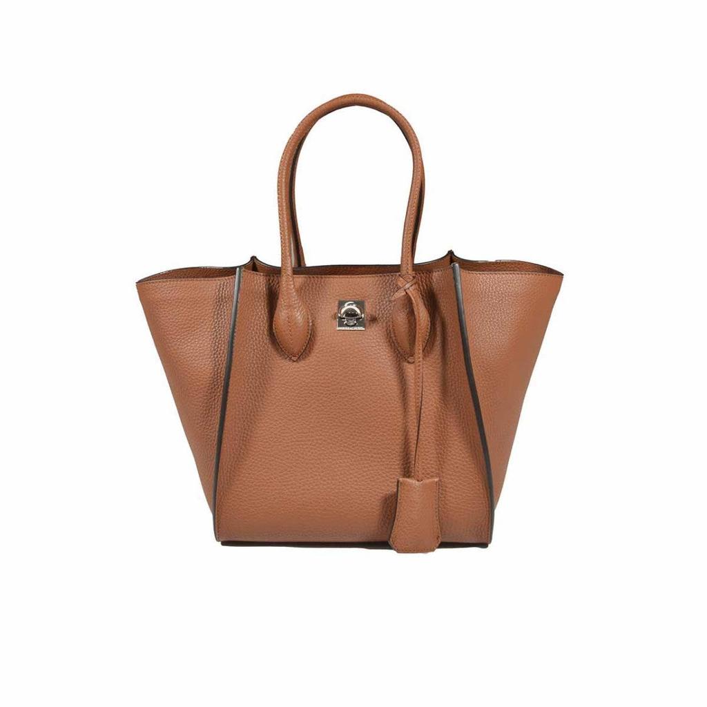 ERMANNO Maggie Medium Shopping Bag In Camel Leather