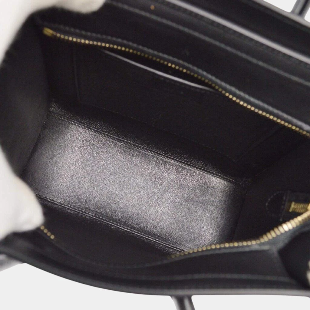 Celine Celine Black/White Wool and Leather Luggage Nano Tote Bag 7