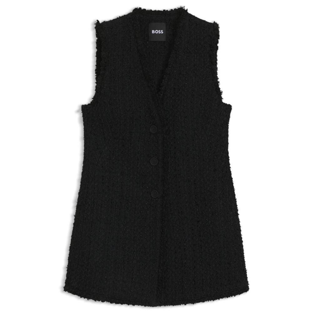 Hugo Boss Sleeveless regular-fit blazer in velvet tweed