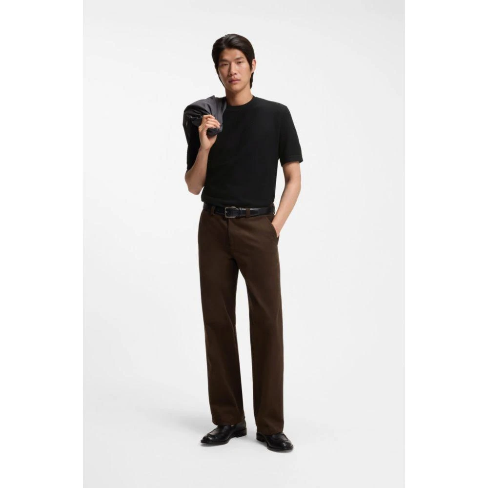 Hugo Boss Basket-weave T-shirt in mercerised cotton 2