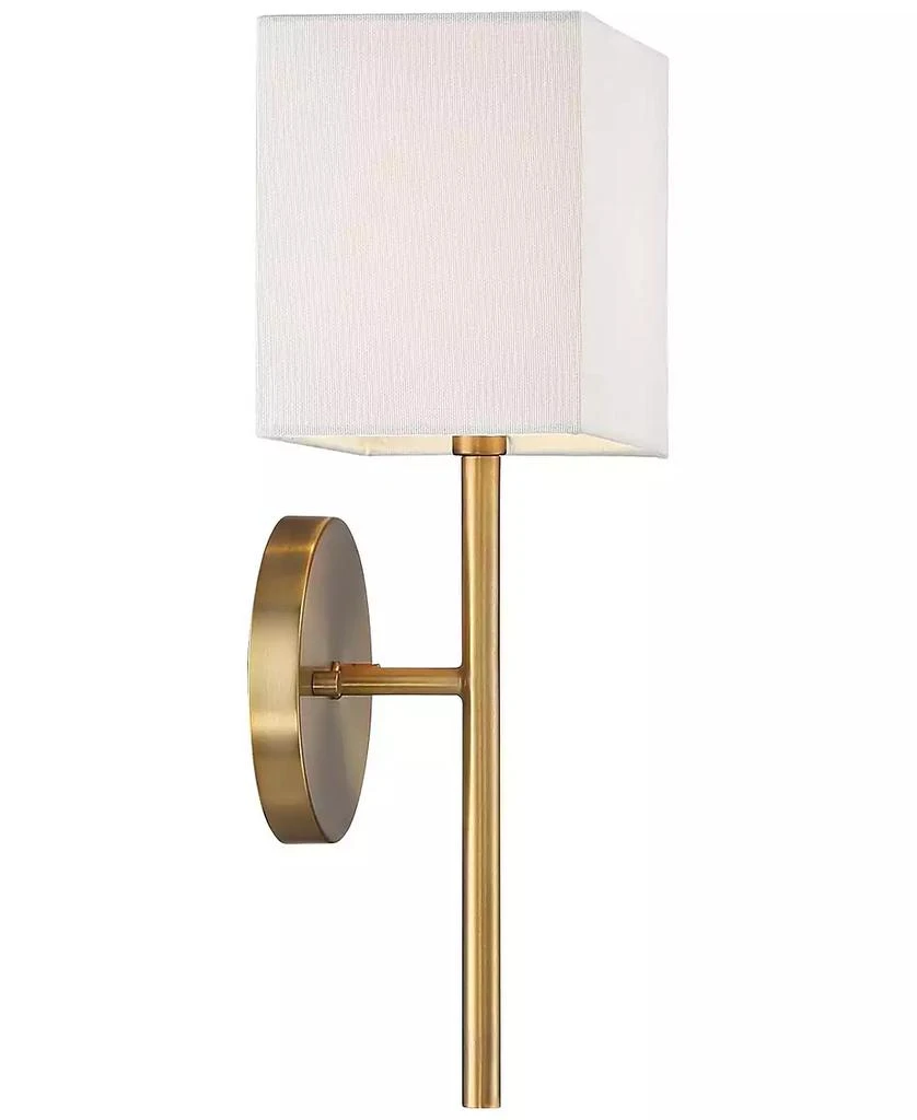 Possini Euro Design Modern Wall Sconce Lighting Warm Brass Hardwired 16 1/4" High Fixture Rectangular Linen Bedroom Home Living Room 4