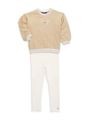 Tommy Hilfiger Little Girl’s 2-Piece Puff Sleeve Sweatshirt & Leggings Set 1