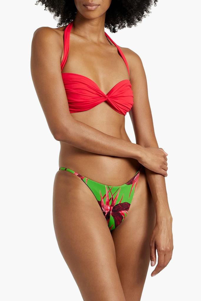 LOUISA BALLOU Floral-print low-rise bikini briefs