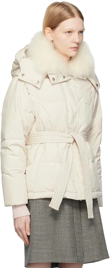 Yves Salomon White Belted Down Jacket 2