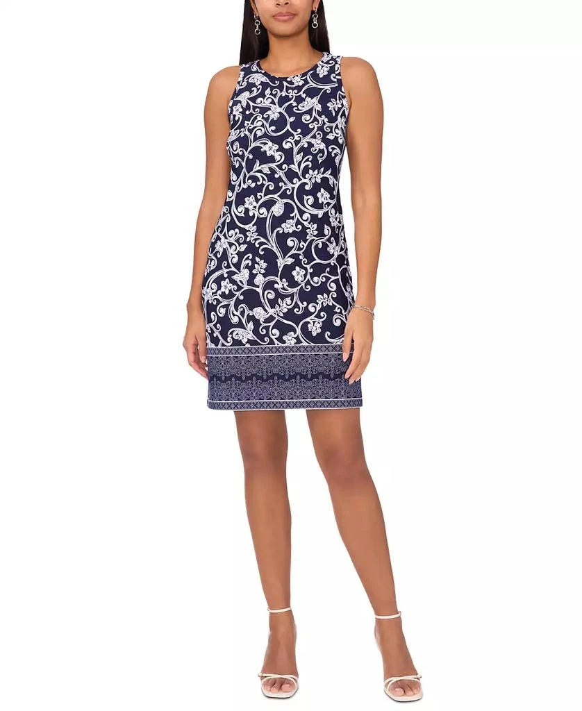 Msk Womens Msk Embroidered Shift Dress MSK Womens Rhinestone Trim