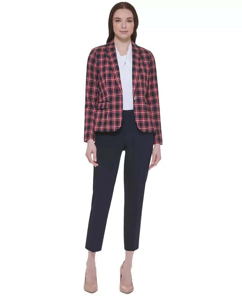 Tommy Hilfiger Women's Plaid-Print Elbow-Patch Blazer 4