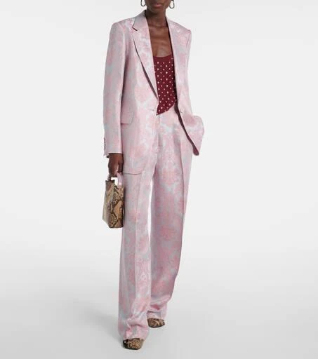 Dries Van Noten Floral jacquard straight pants 2
