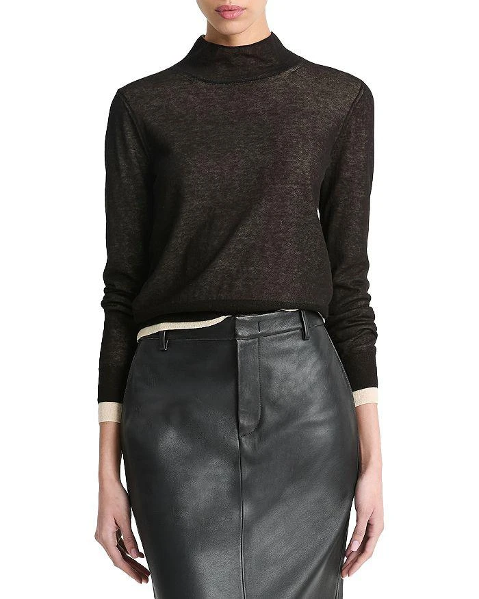 Vince Double Layer Mock Neck Sweater 1
